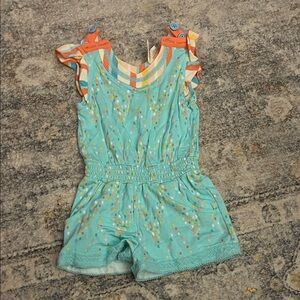 Matilda Jane Aqua and Orange Kids Romper